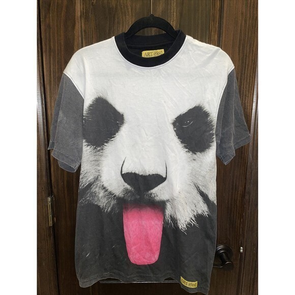 Filthy Dripped Art Sew PANDA Men’s T-shirt Sz‎ M - Picture 1 of 5